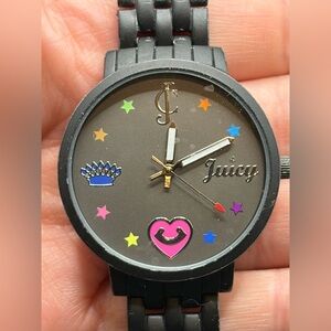 Juicy Couture Black Label JC1108 Y2K Style Black Wristwatch Watch, Untested